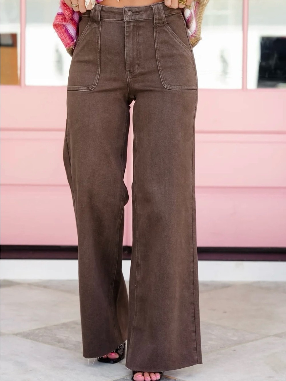 NWT Judy Blue High Rise Brown Retro Wide Leg Jeans